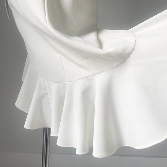 NWT JAY GODFREY Strapless Ruffle Hem Harrington Dress in Ivory - Picture 11 of 13